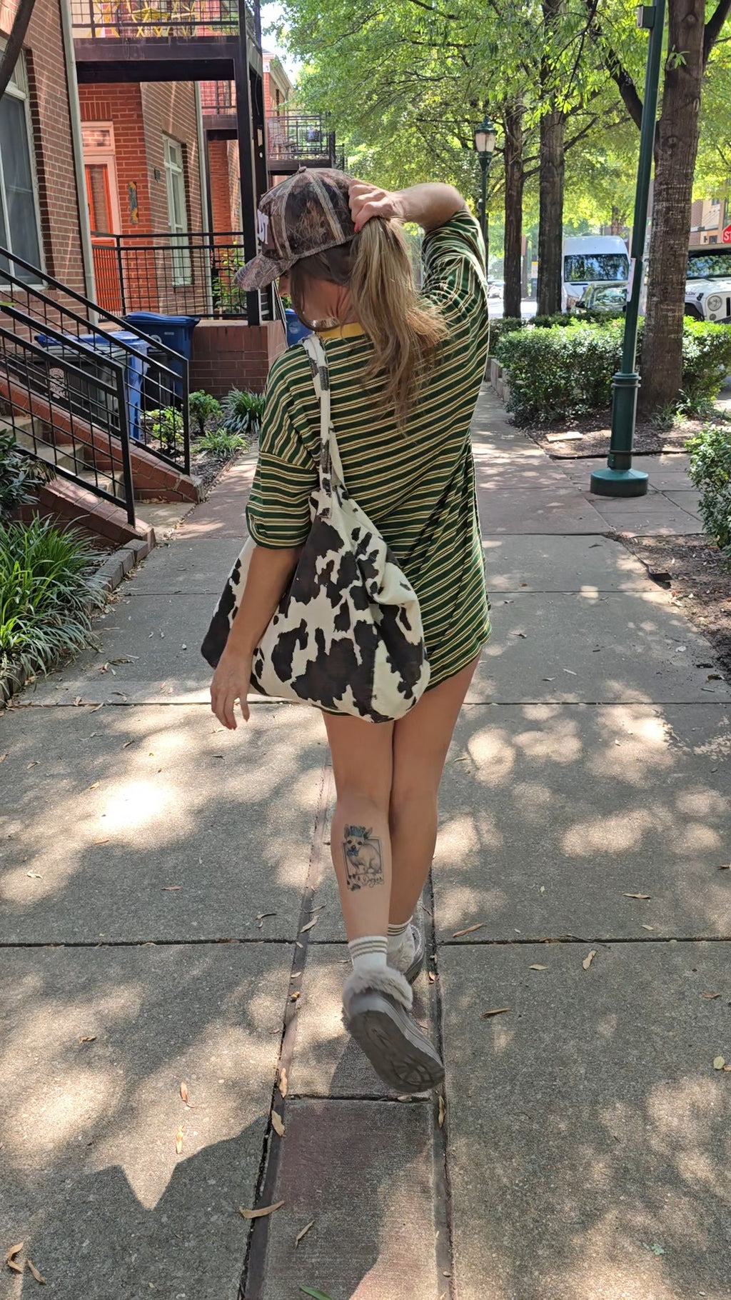 Cow Print Canvas Tote Bag