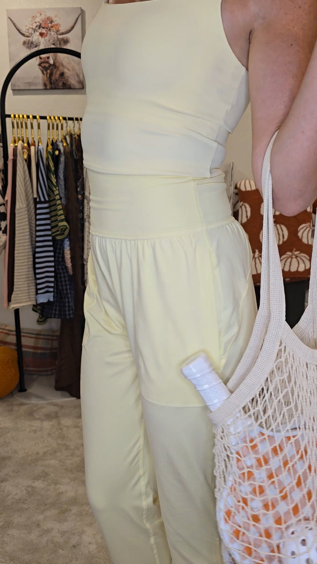 Lemonilla Butter Square Neck Cropped Tank