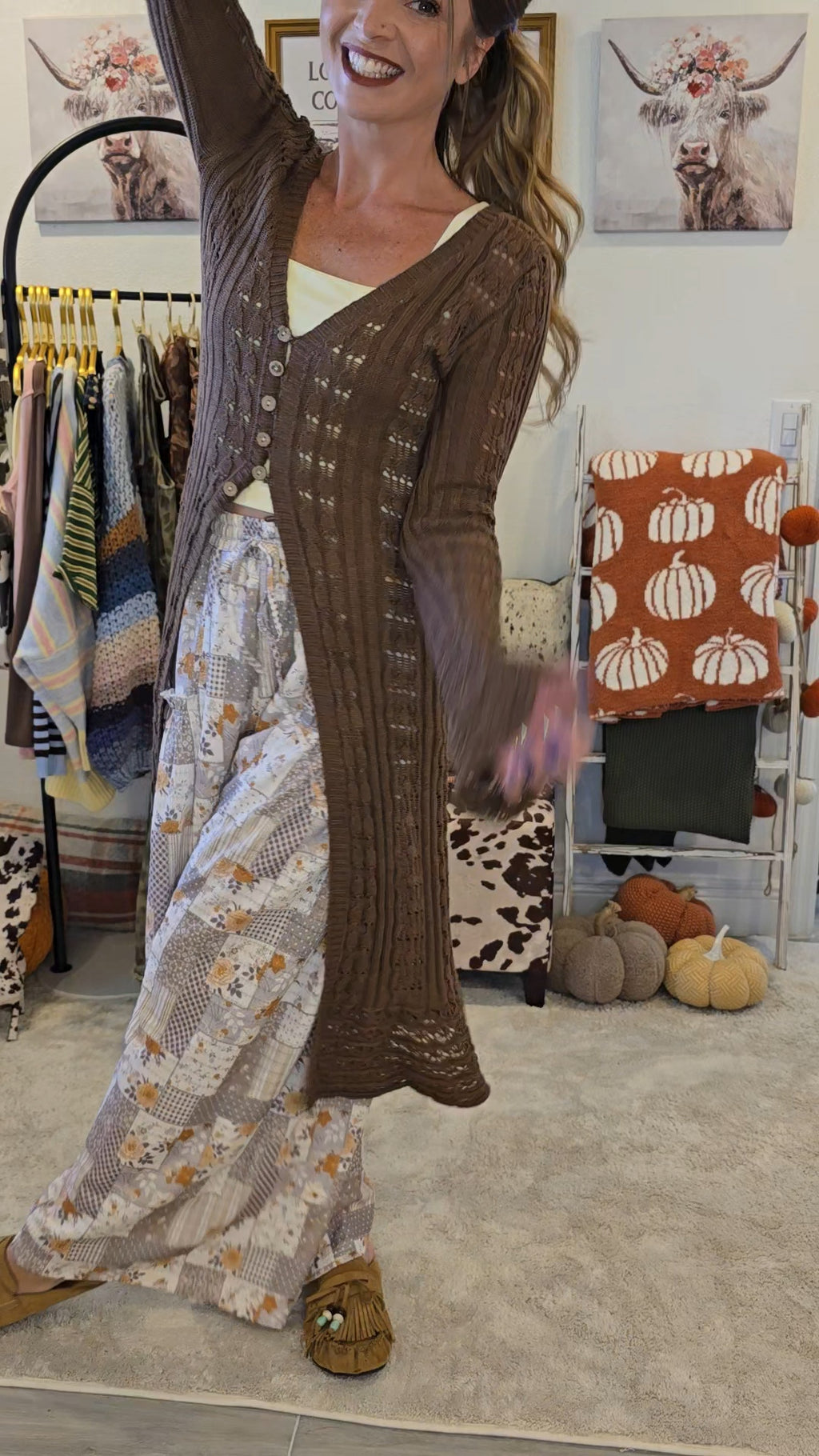 Ash Violet Patchwork Wide Leg Pants
